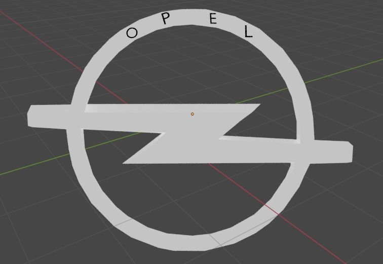 Opel Car 3D Logo Low-poly 3D model_5