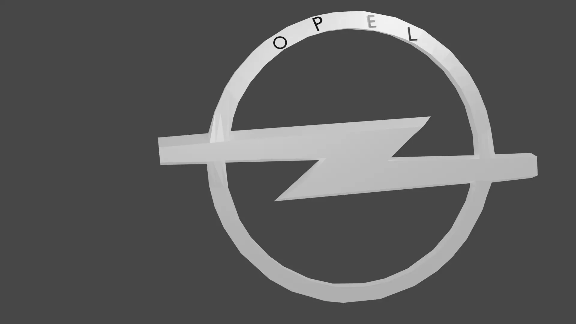 Opel Car 3D Logo Low-poly 3D model_0