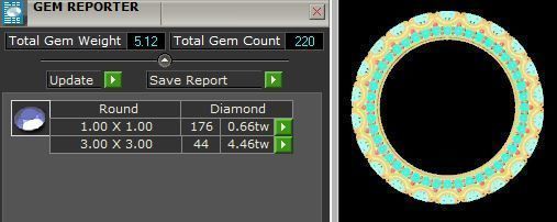 Three Row Diamond Ring  3D print model_7