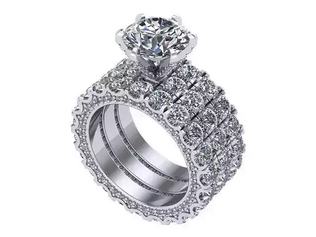 Three Row Diamond Ring 
