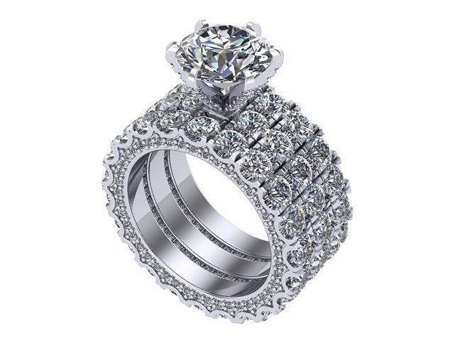 Three Row Diamond Ring  3D print model
