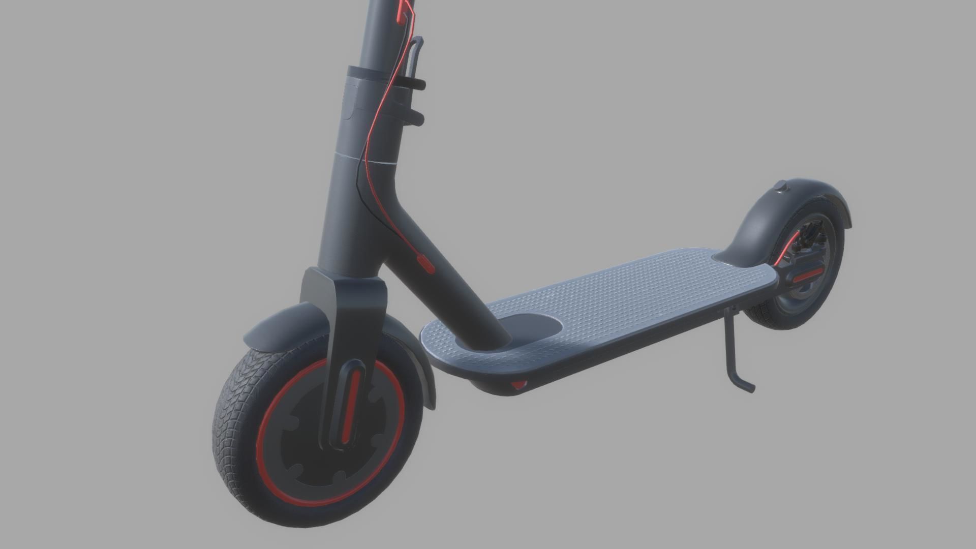 Electric KickBoard Low-poly 3D model_1