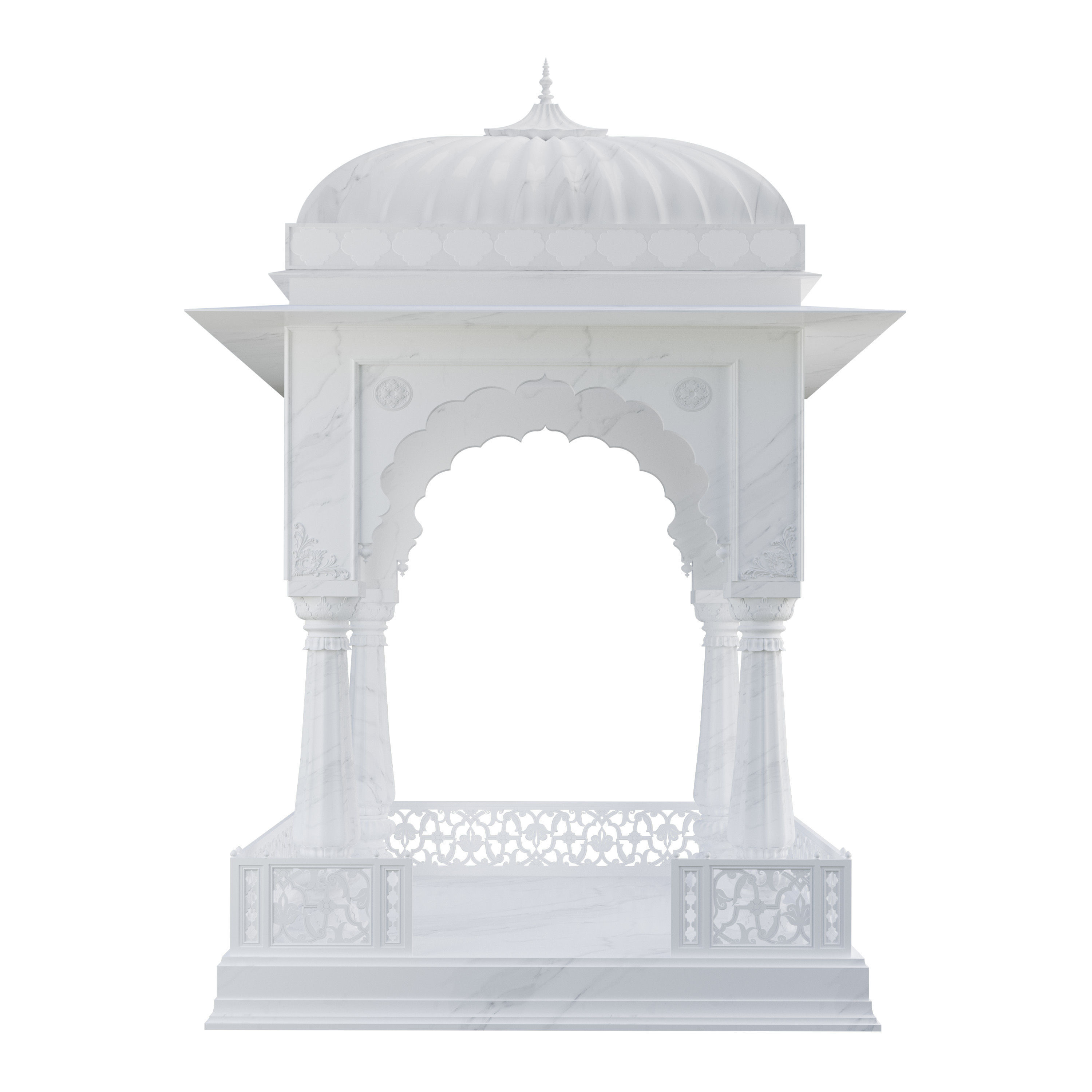 jharokha indian gazebo 3D model_1