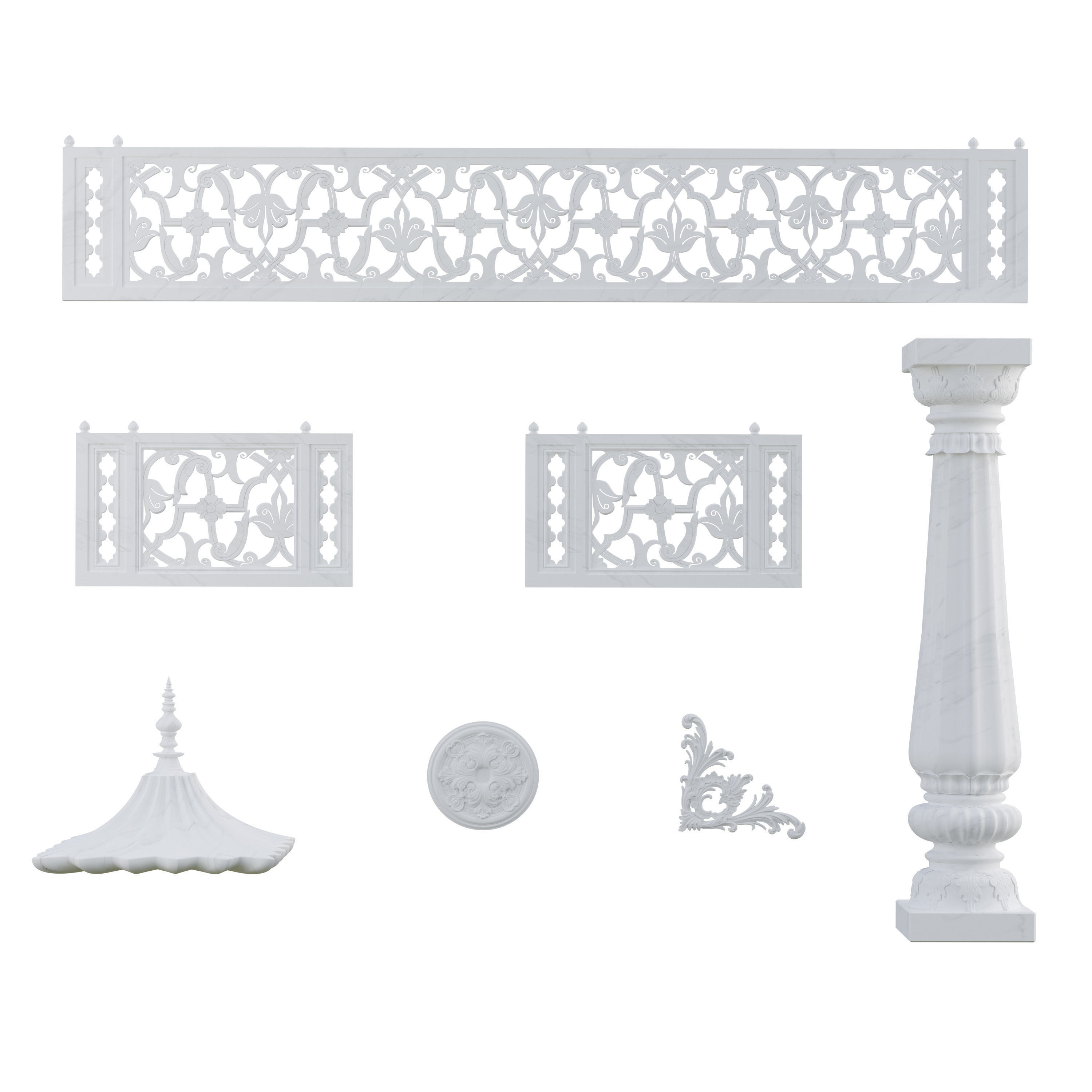 jharokha indian gazebo 3D model_2