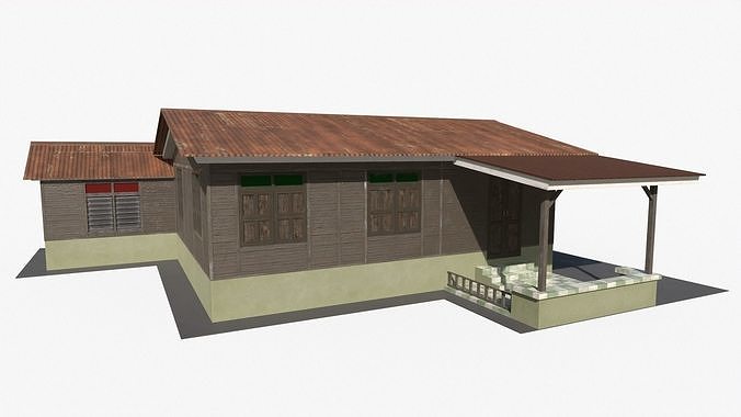 Asian Village Landed House Low-poly 3D model