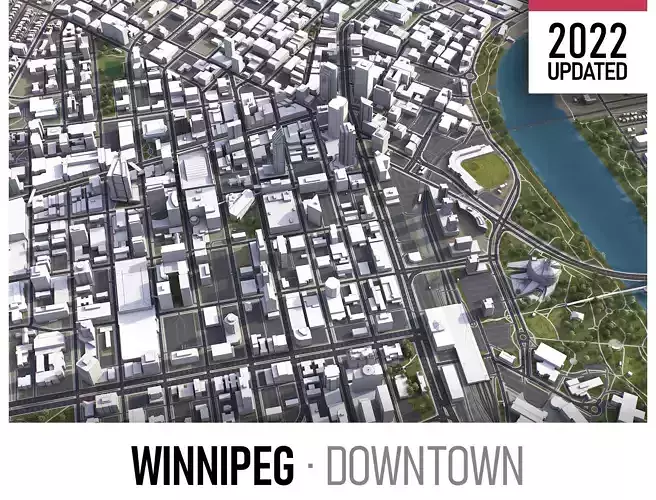 Winnipeg Low-poly 3D model