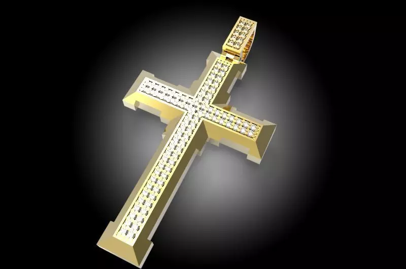 CR004  Cross Pendant 3D print model_0