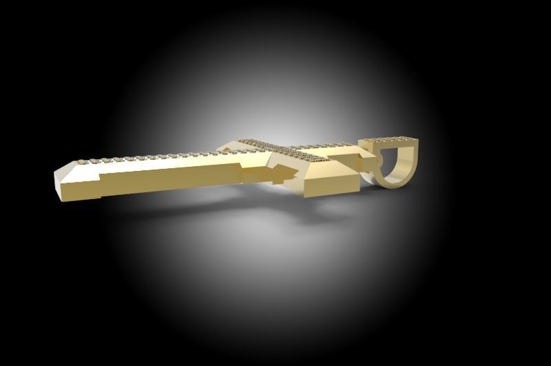 CR004  Cross Pendant 3D print model_3