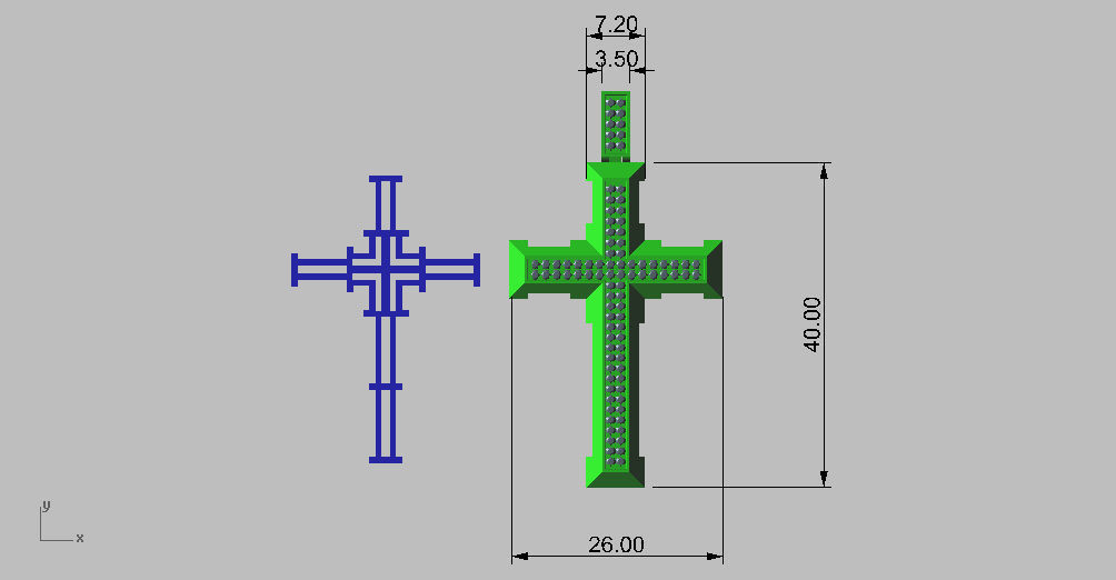 CR004  Cross Pendant 3D print model_2