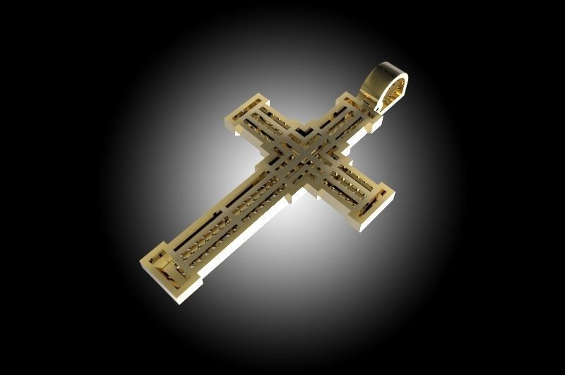 CR004  Cross Pendant 3D print model_4