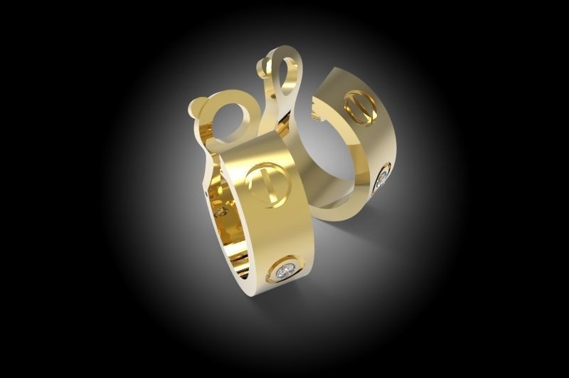 Love Earring  3D print model_3