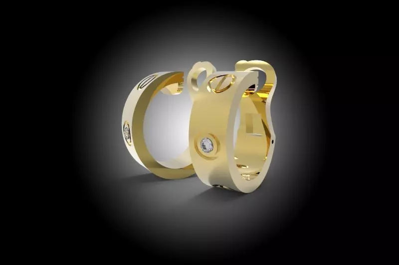 Love Earring  3D print model_0