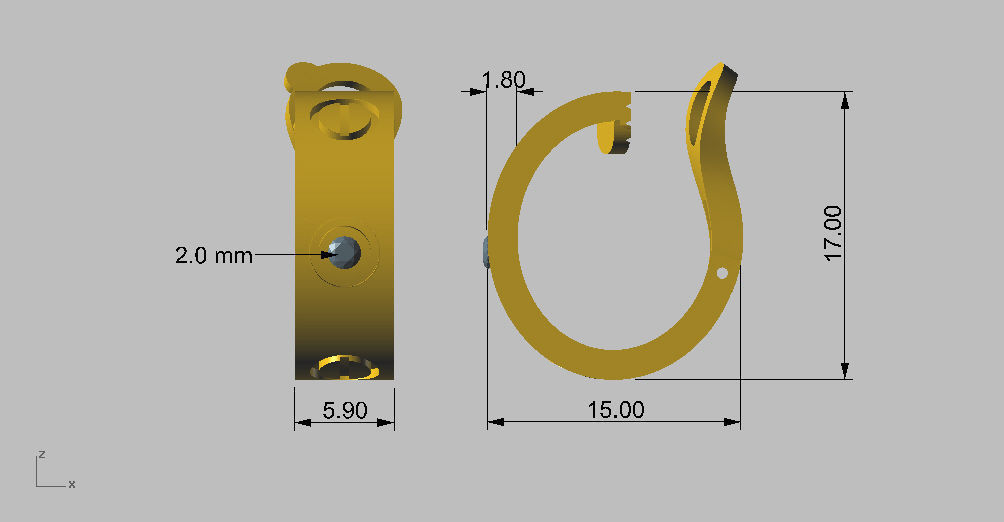 Love Earring  3D print model_1