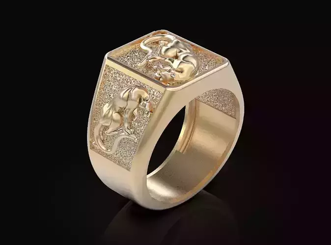 Lion man ring  gold  silver printable jewelry 3D model