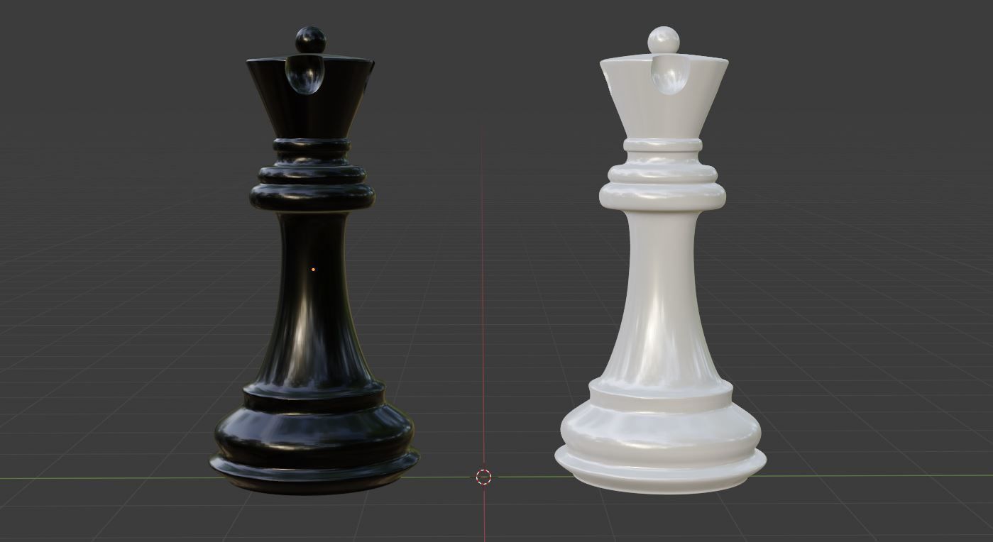 Chess queen - 3d printable model Low-poly 3D model_3