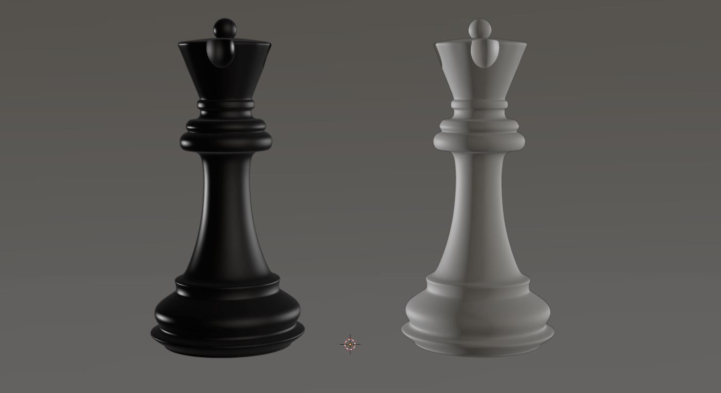 Chess queen - 3d printable model Low-poly 3D model_1