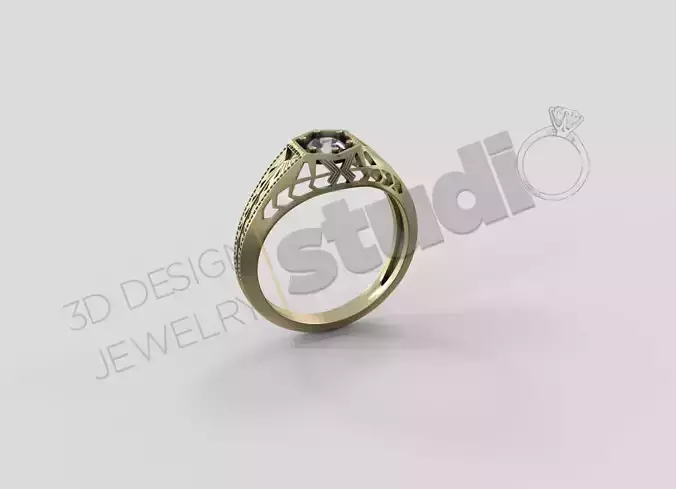  Vintage style ring 3d model