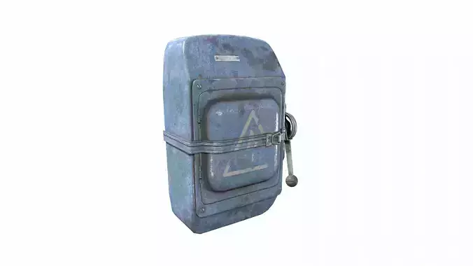Blue painted switch electric board damaged rust da1 Low-poly 3D model