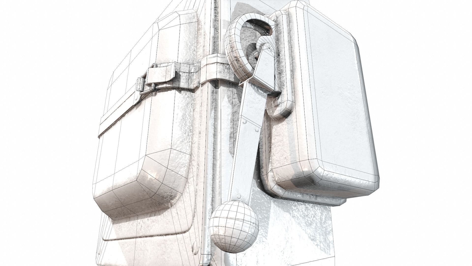 Blue painted switch electric board damaged rust da1 Low-poly 3D model_7