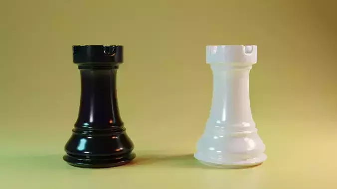 Rook Chess - 3d printable model Low-poly 3D model