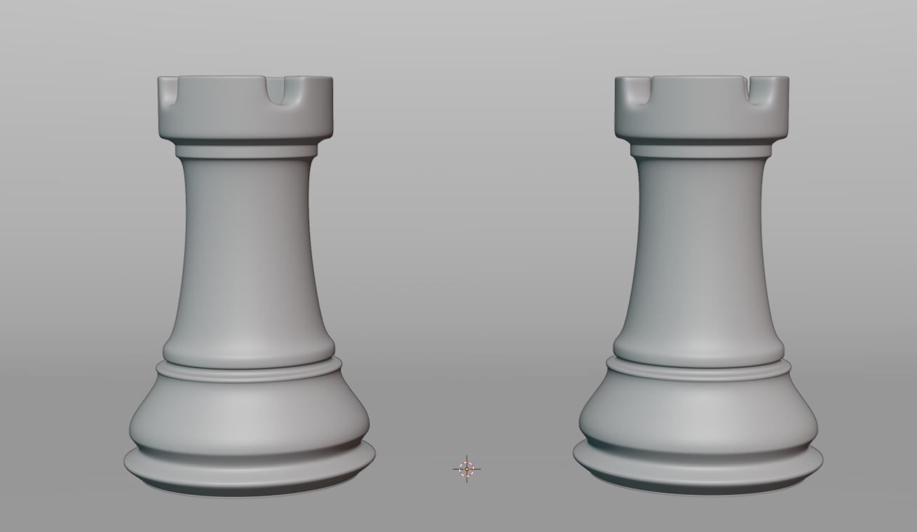 Rook Chess - 3d printable model Low-poly 3D model_1