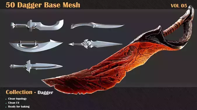 50 Dagger Base Mesh - VOL 06 - Game Ready