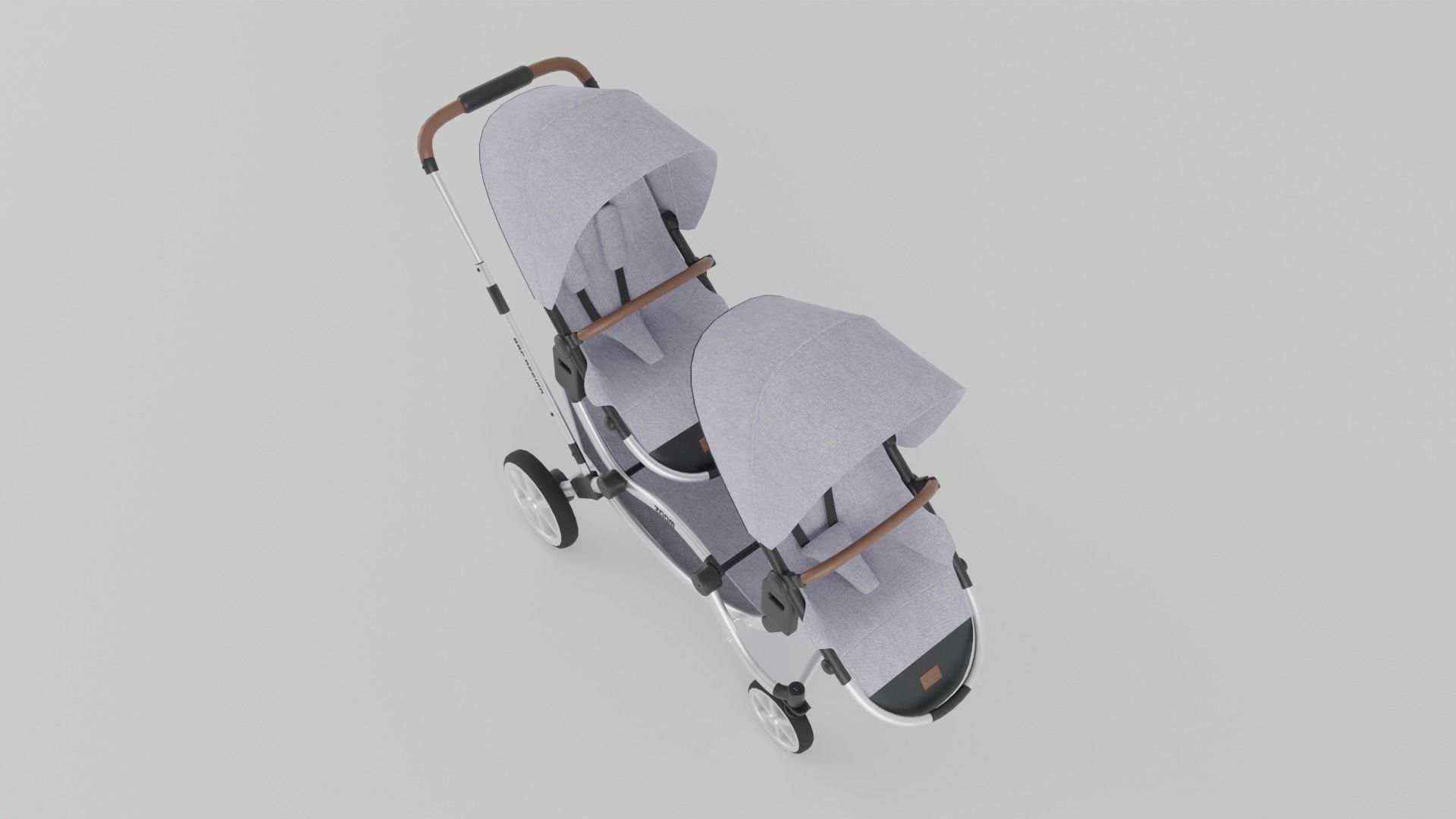 ABC Design Zoom Double Stroller Grey twin baby stroller S Low-poly 3D model_7