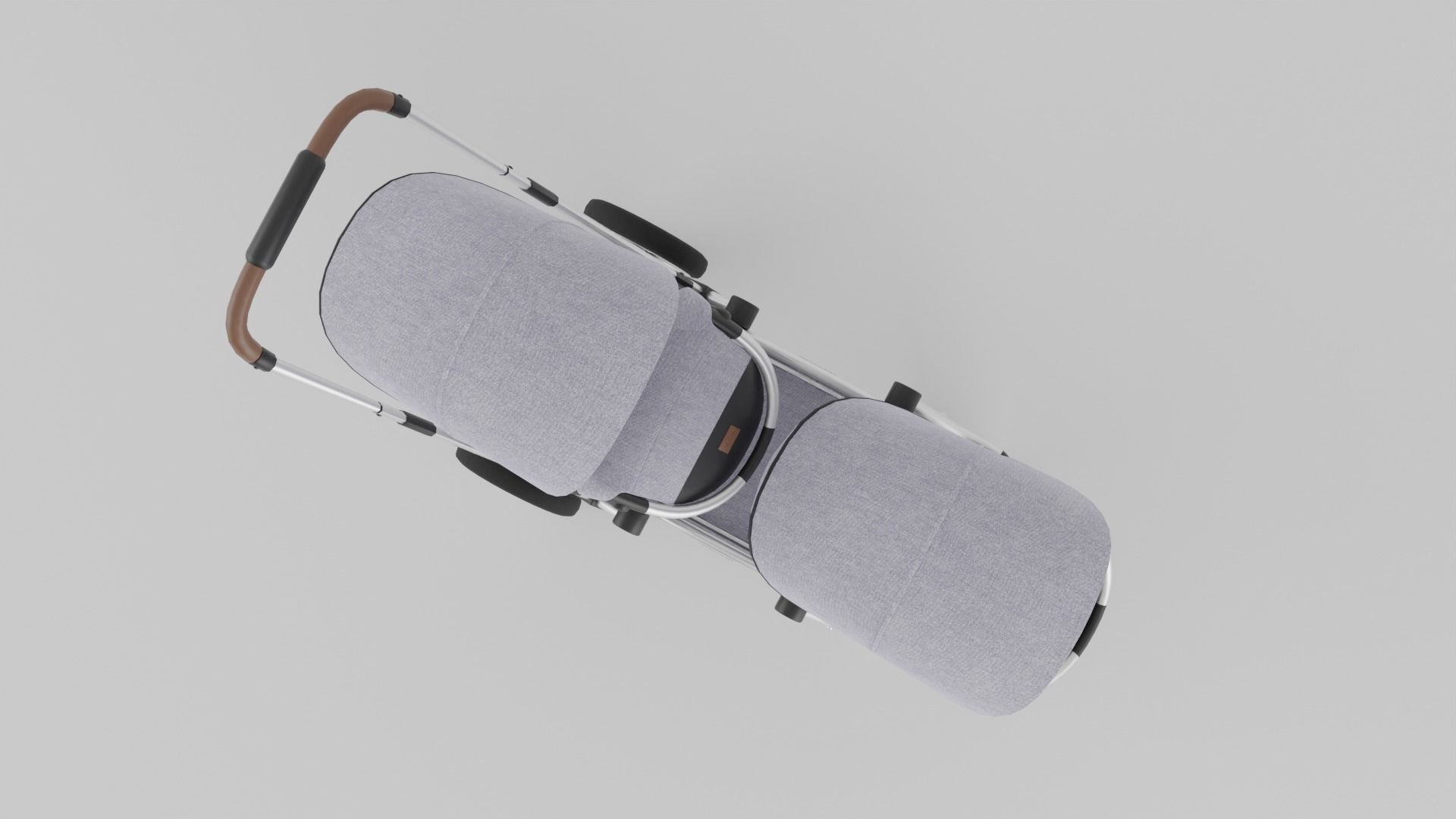 ABC Design Zoom Double Stroller Grey twin baby stroller S Low-poly 3D model_6