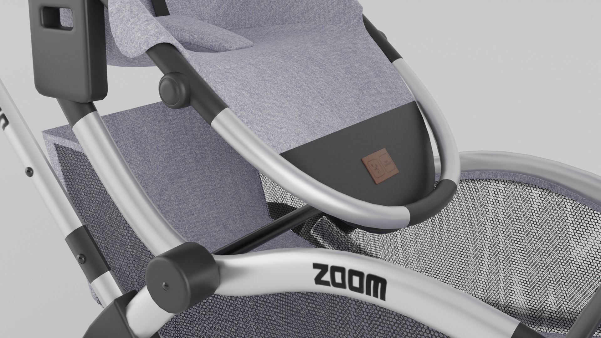 ABC Design Zoom Double Stroller Grey twin baby stroller S Low-poly 3D model_2