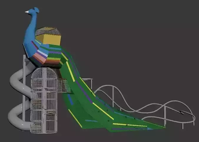 Outdoor Peacocks landscape community real estate playground set 