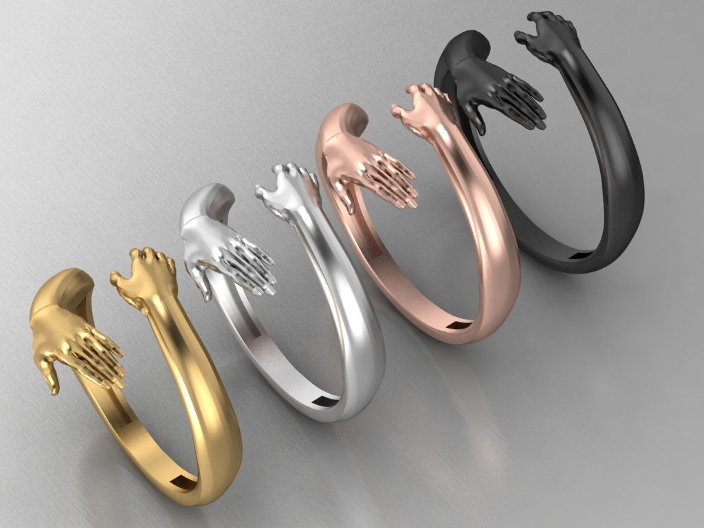 hug ring 3D print model_3
