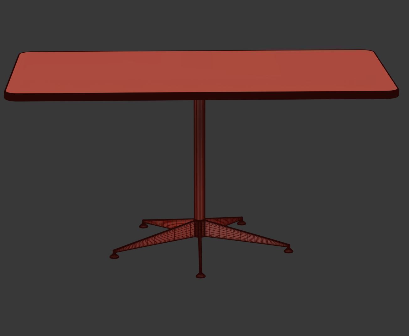 Grace restaurant rectangle table  3D model_3