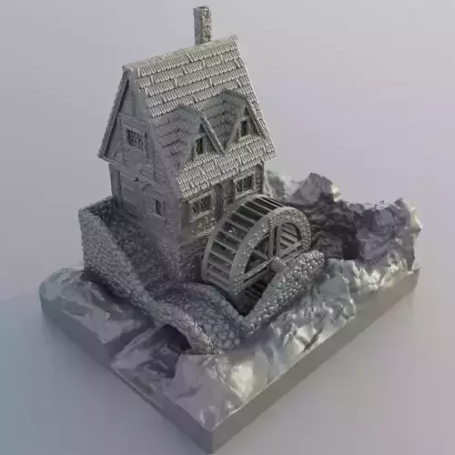 Watermill House Tabletop Terrain 28 mm 3D print model