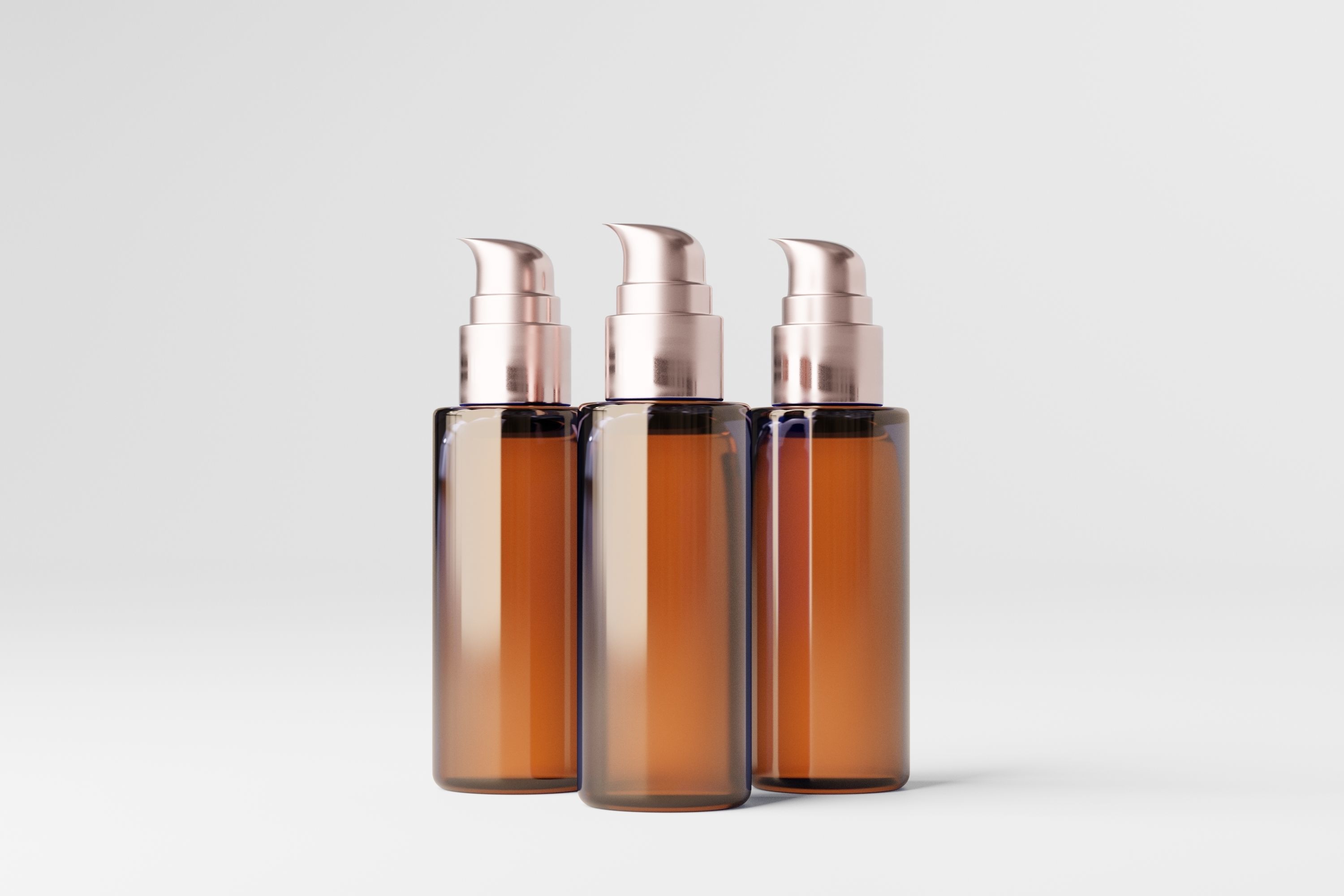 Amber Glass Bottle 3D model_5