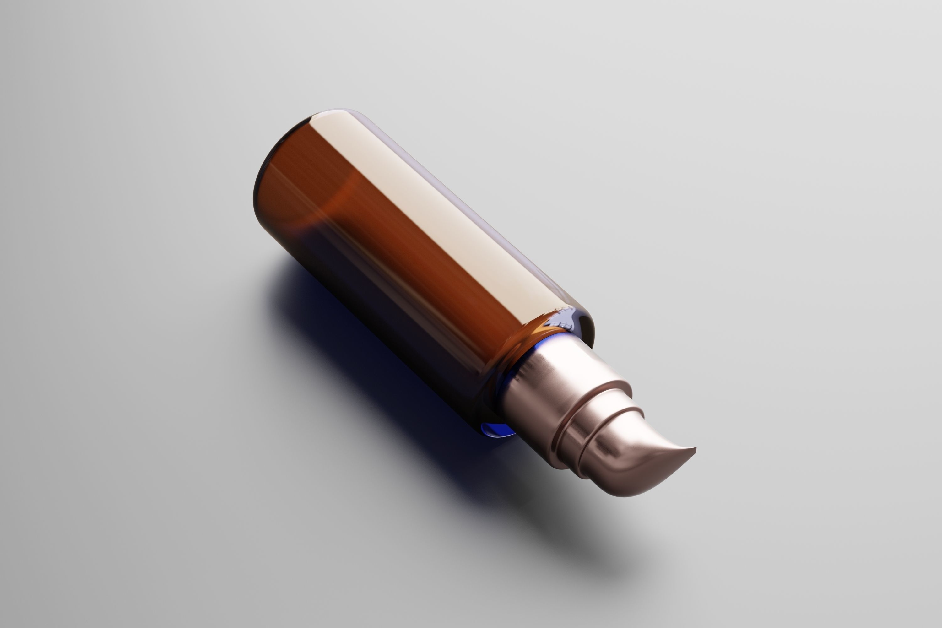 Amber Glass Bottle 3D model_2