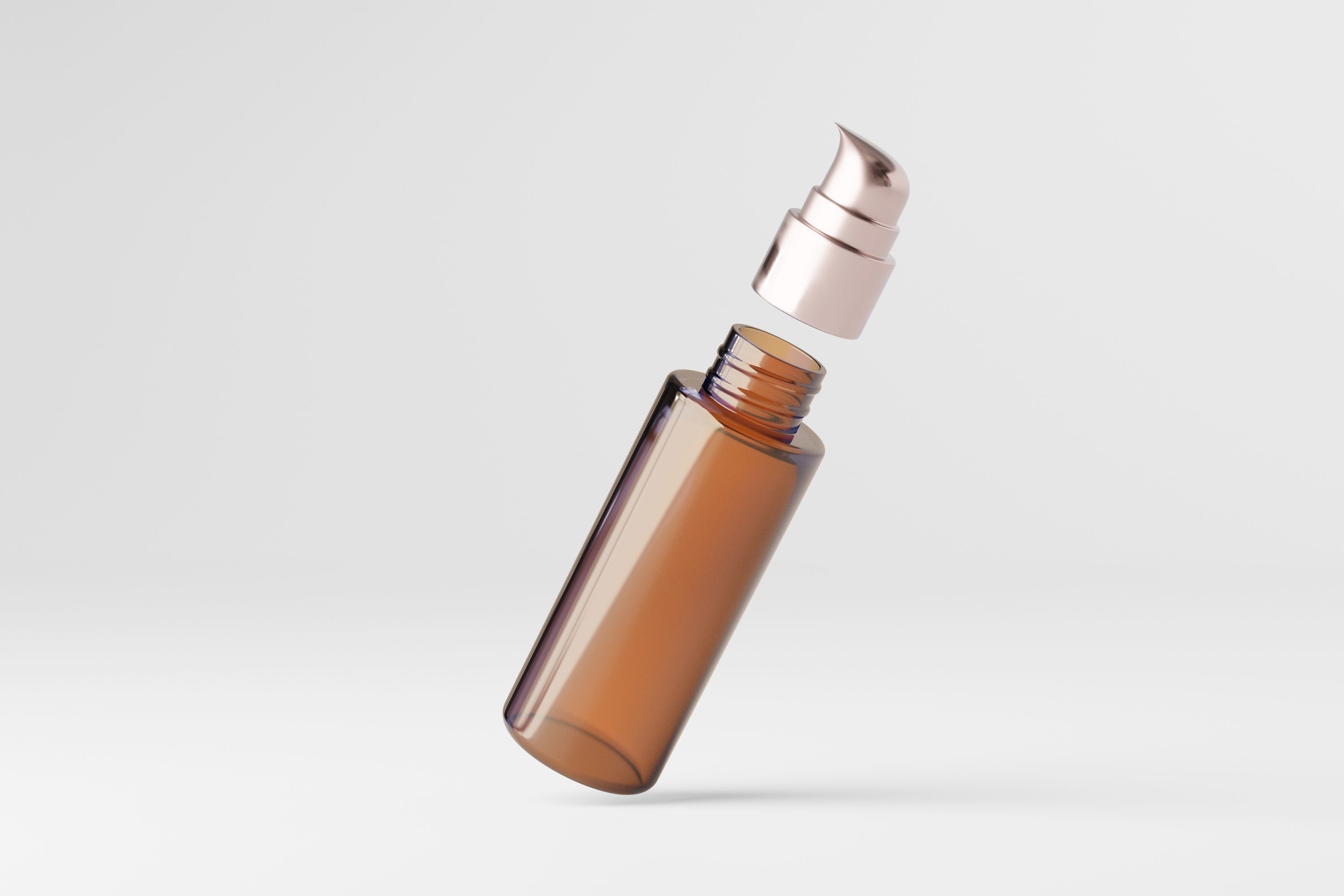 Amber Glass Bottle 3D model_4