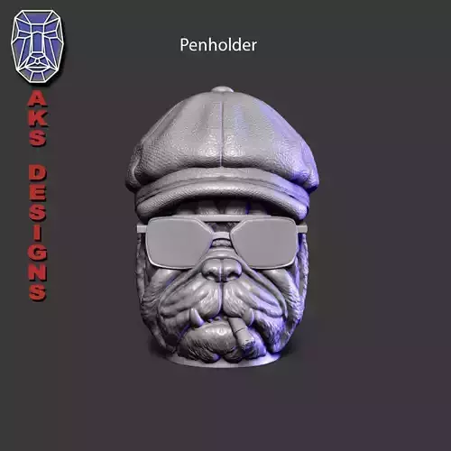 Gangster bulldog v2 Penholder and flowerpot 3D print model
