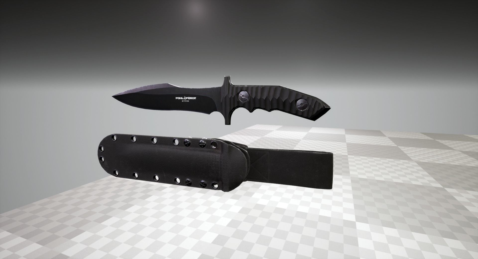 Nine BK Knife Low-poly 3D model_17