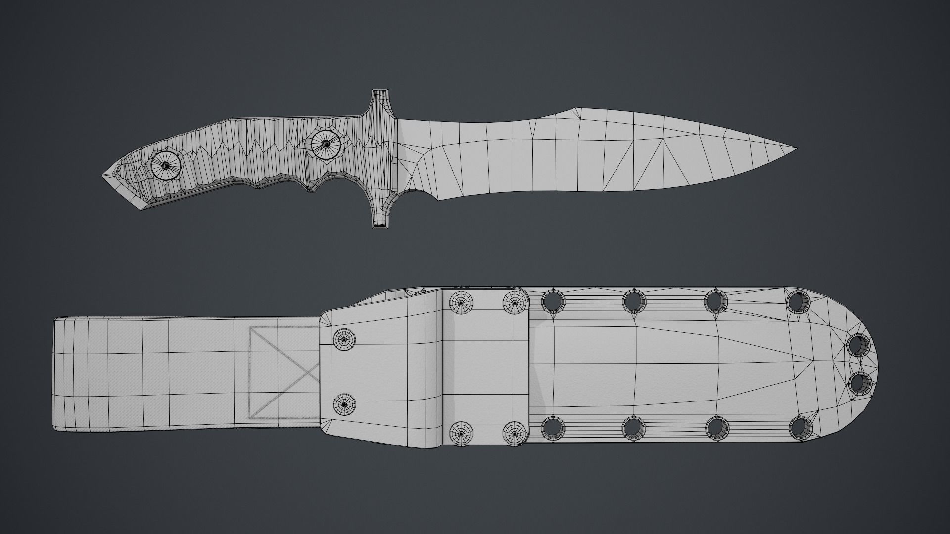Nine BK Knife Low-poly 3D model_15