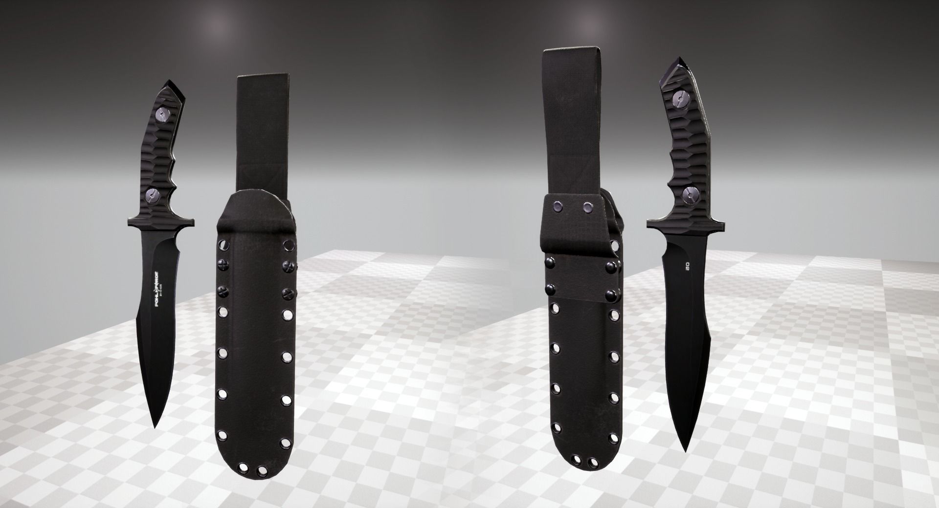 Nine BK Knife Low-poly 3D model_18