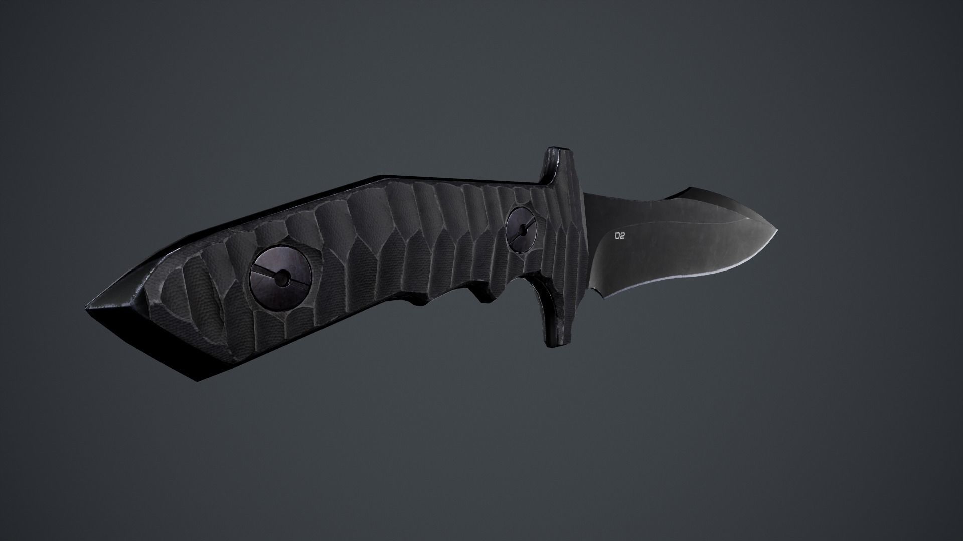 Nine BK Knife Low-poly 3D model_7