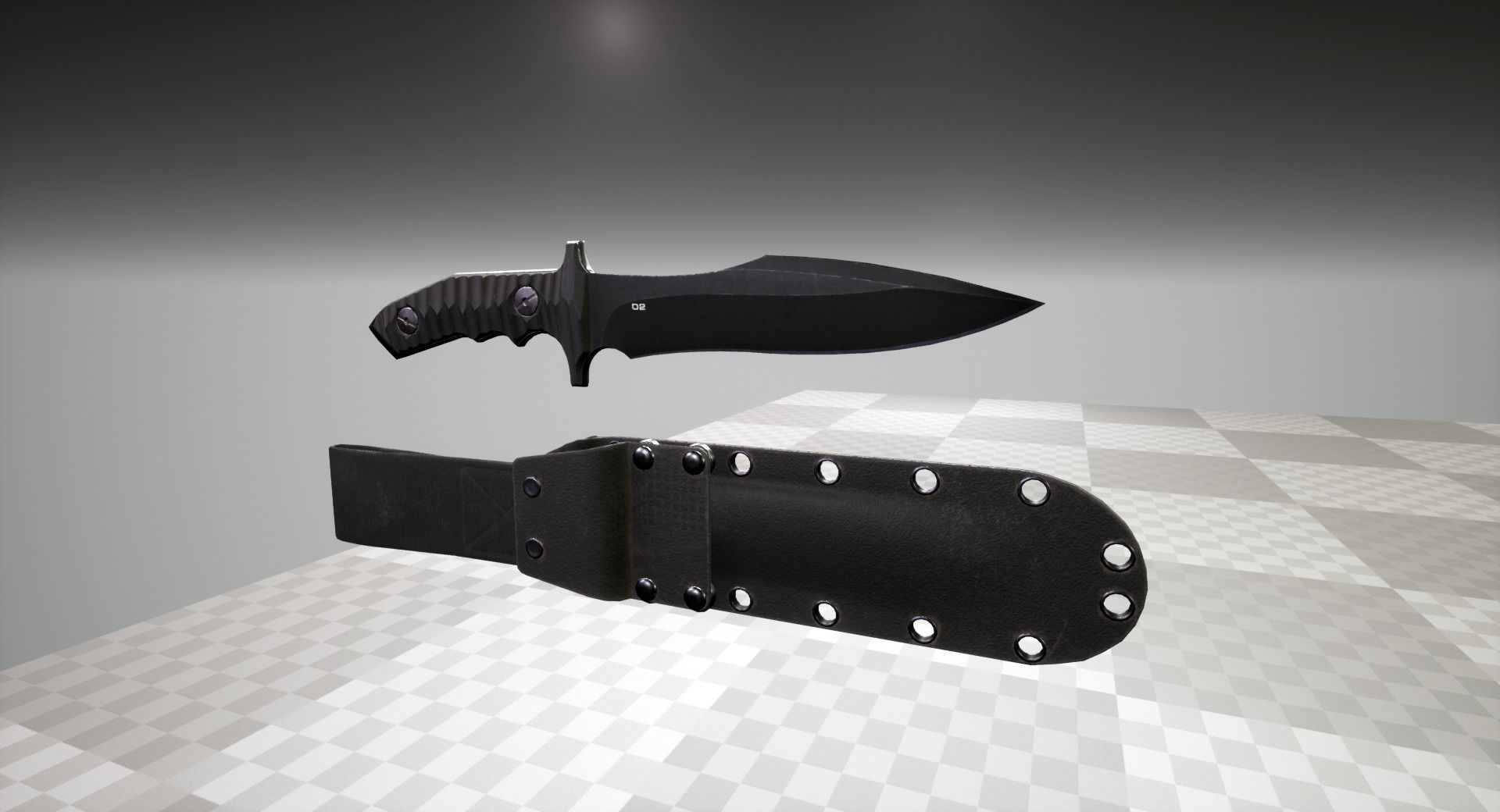 Nine BK Knife Low-poly 3D model_16