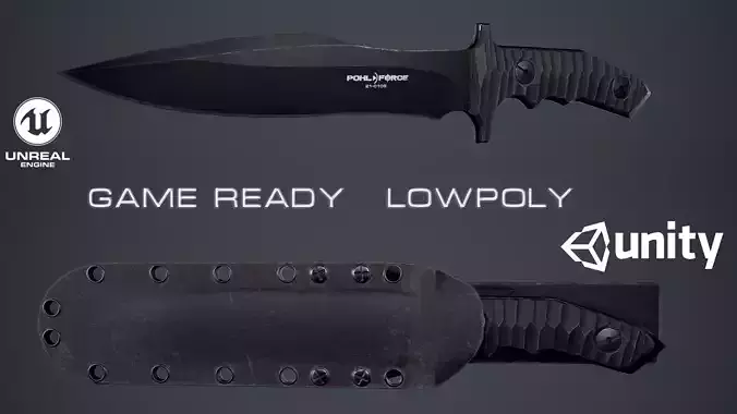 Nine BK Knife Low-poly 3D model