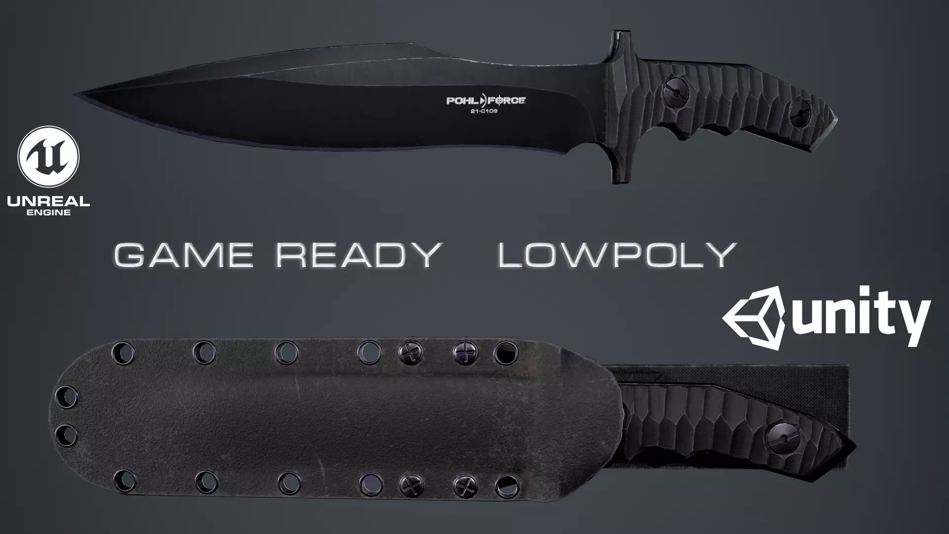 Nine BK Knife Low-poly 3D model_0