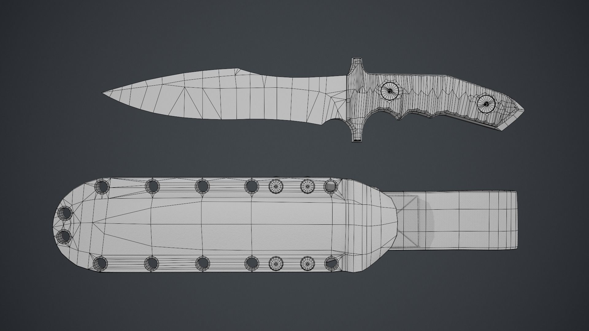 Nine BK Knife Low-poly 3D model_14