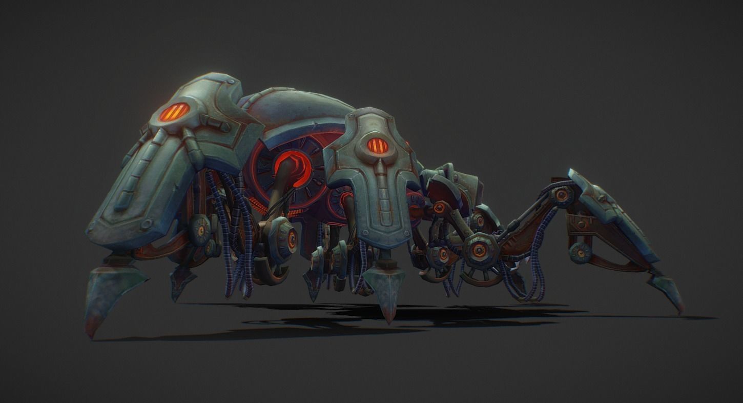 Sci Fi vehicle Spider Low-poly 3D model_4