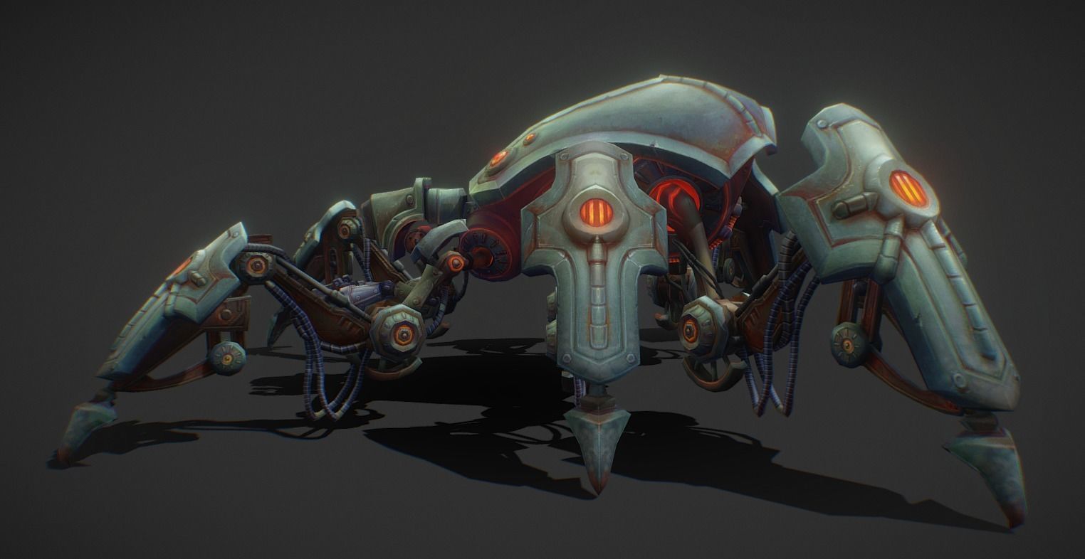 Sci Fi vehicle Spider Low-poly 3D model_1