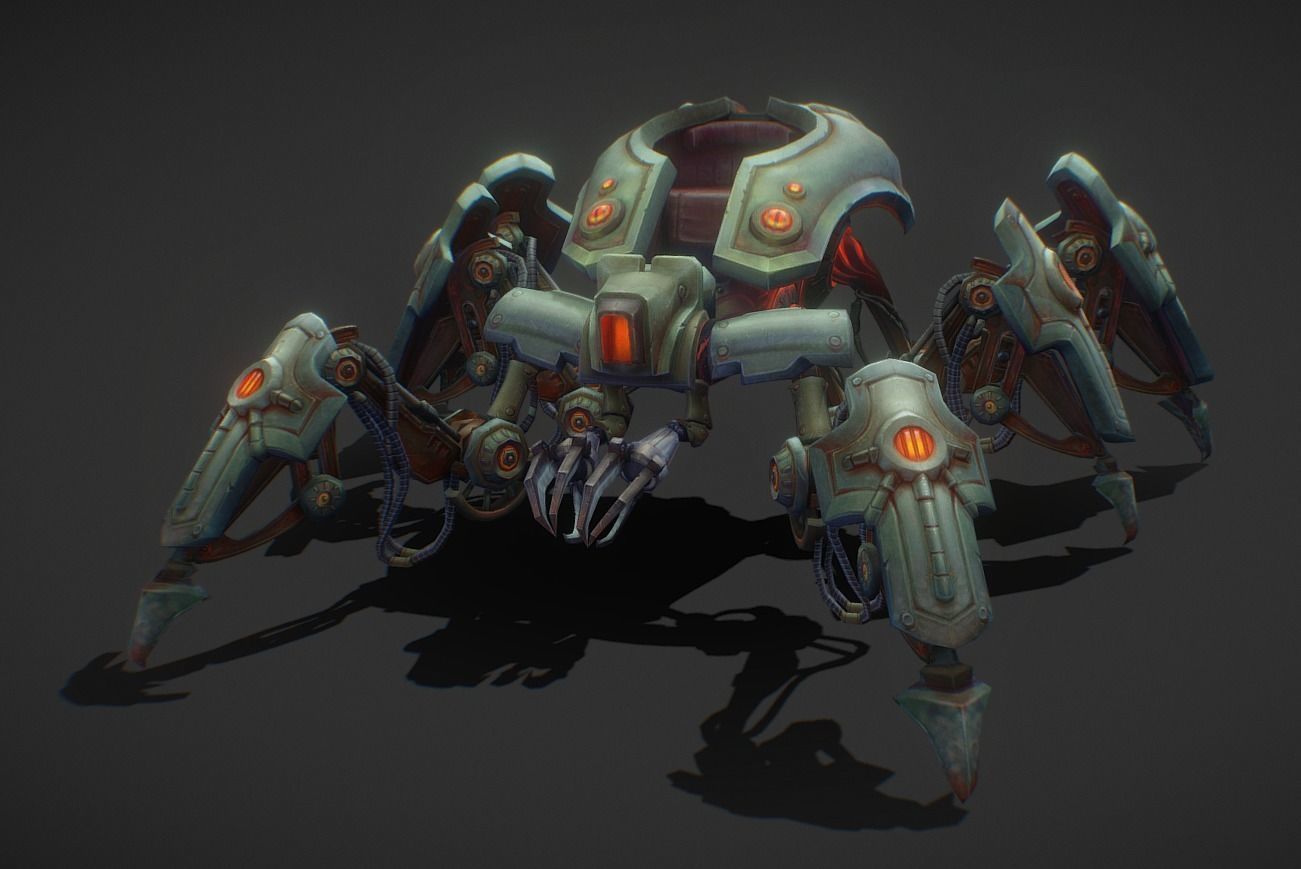 Sci Fi vehicle Spider Low-poly 3D model_3