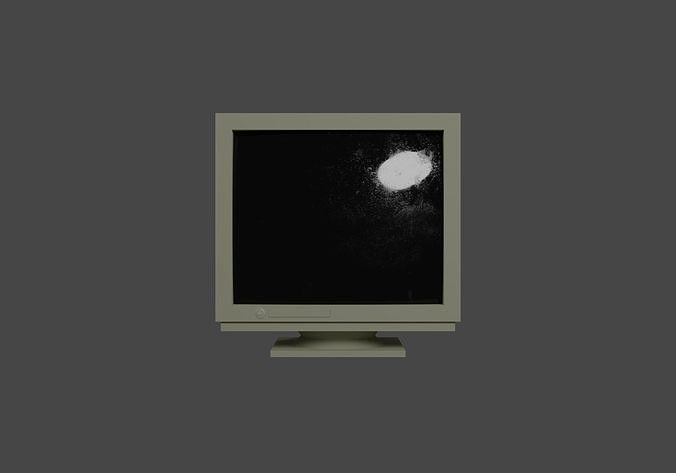 Retro Computer Monitor Free low-poly 3D model