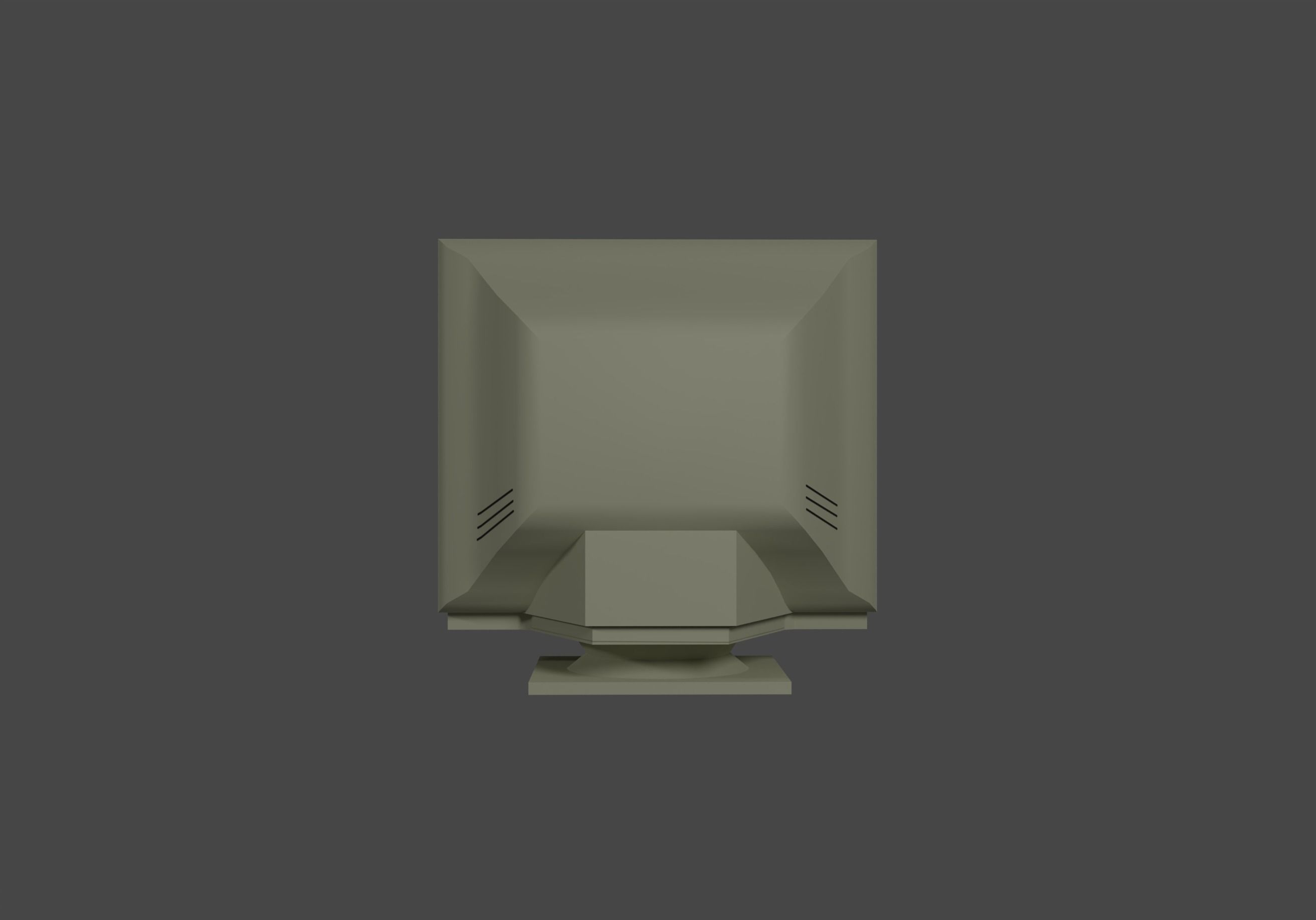 Retro Computer Monitor Free low-poly 3D model_2